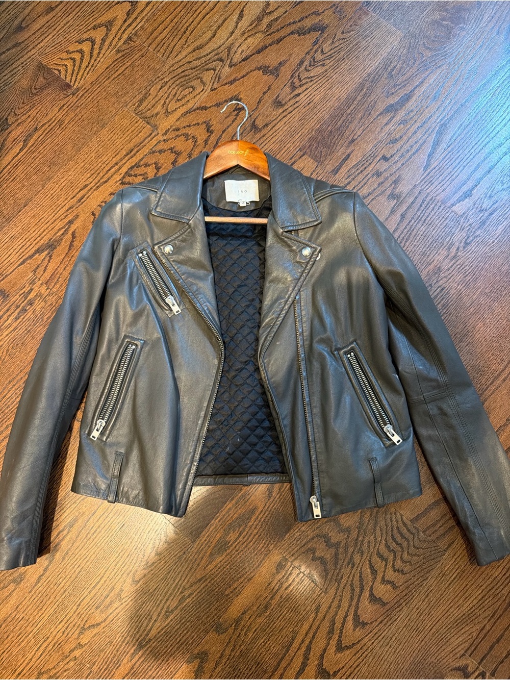 IRO Jone Grey Leather Jacket